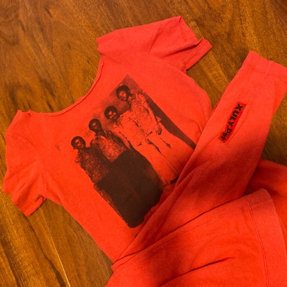 Xuly Bët Set Leggings and T-Shirt from 1995, Red, S - Picture 1 of 3